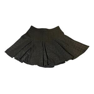Free People Womens Black Crochet Lace Back Zip Mini Asymmetrical Goth Skirt Sz 2